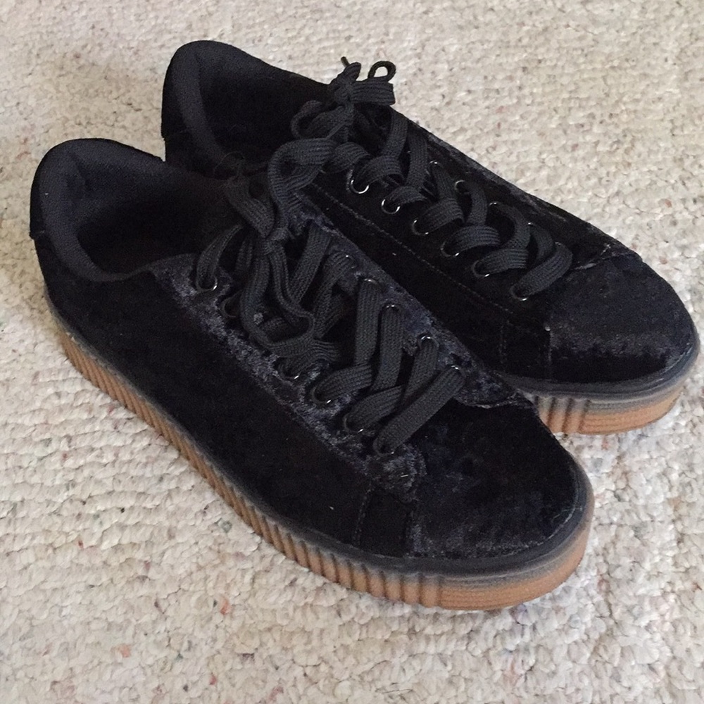 Black Velvet Creeper Sneakers